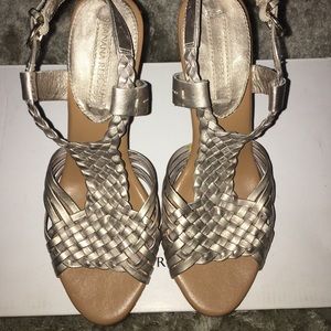 Banana Republic brushed gold sandals